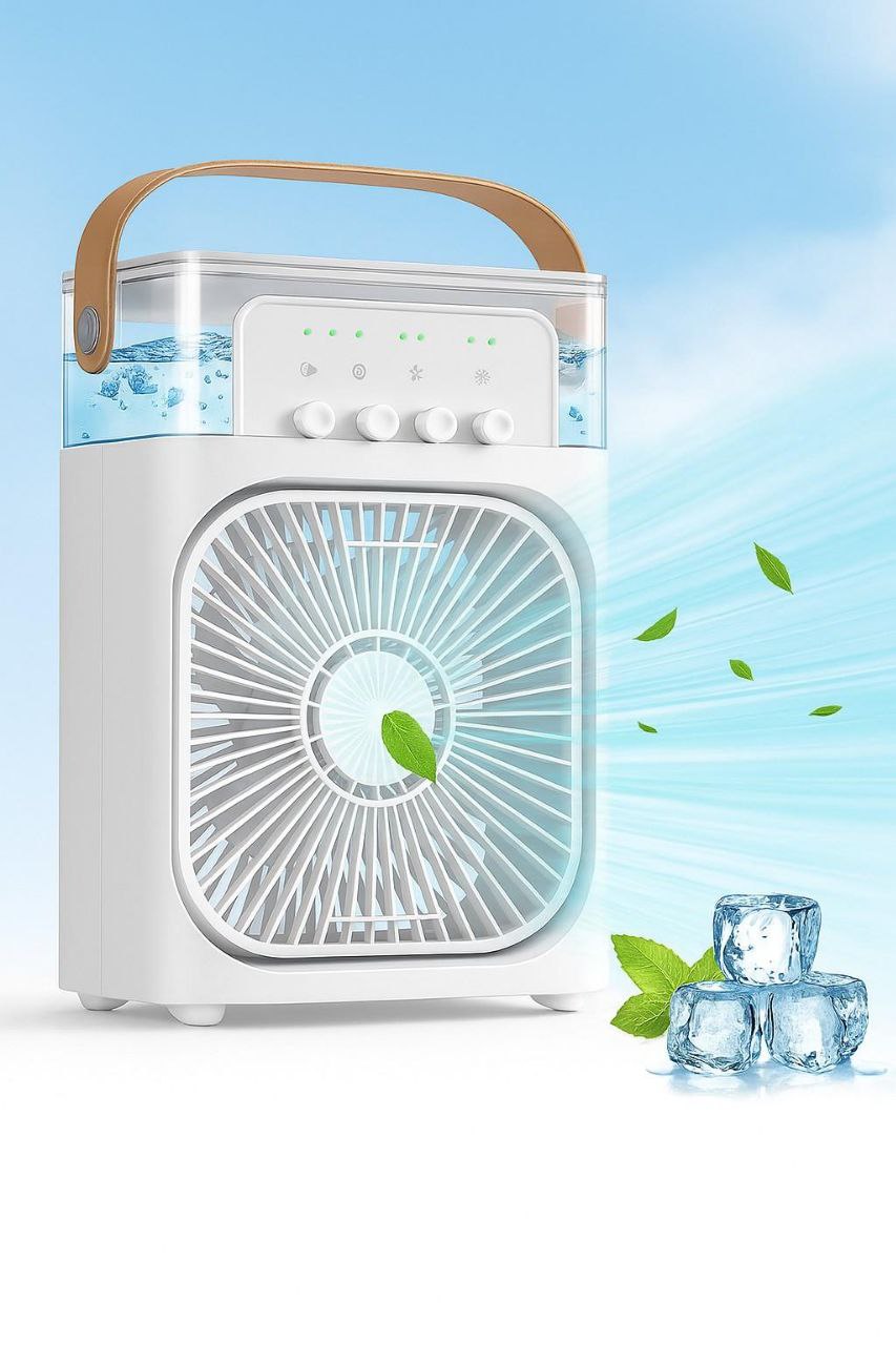 Rechargeable Portable Air Cooler Fan – 3-in-1 Humidifier, Fan, and Mini Air Conditioner"