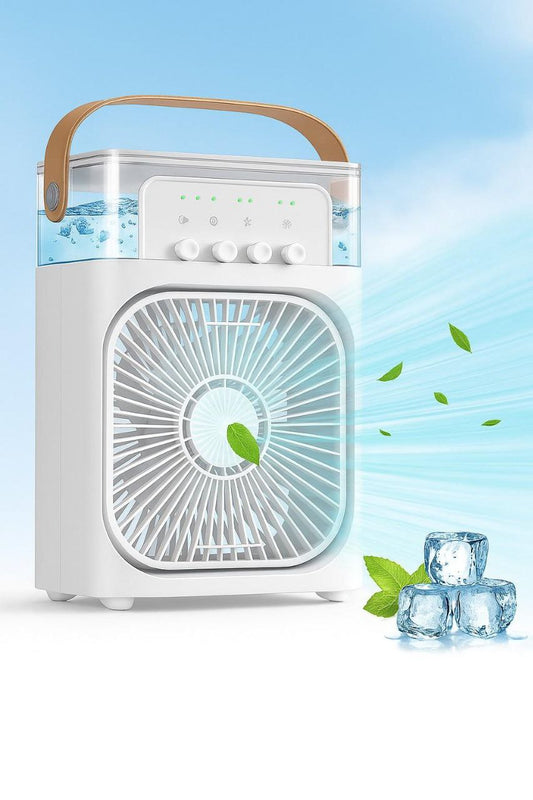 Rechargeable Portable Air Cooler Fan – 3-in-1 Humidifier, Fan, and Mini Air Conditioner"